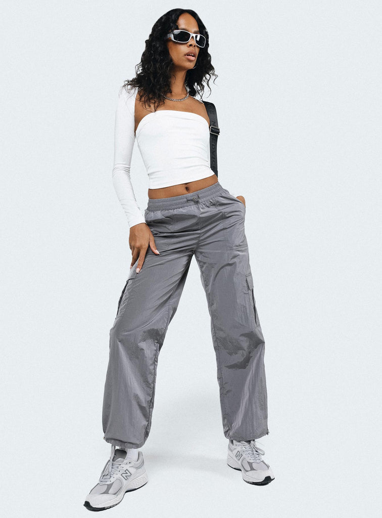 Bailey Rose utility cargo pants in gray