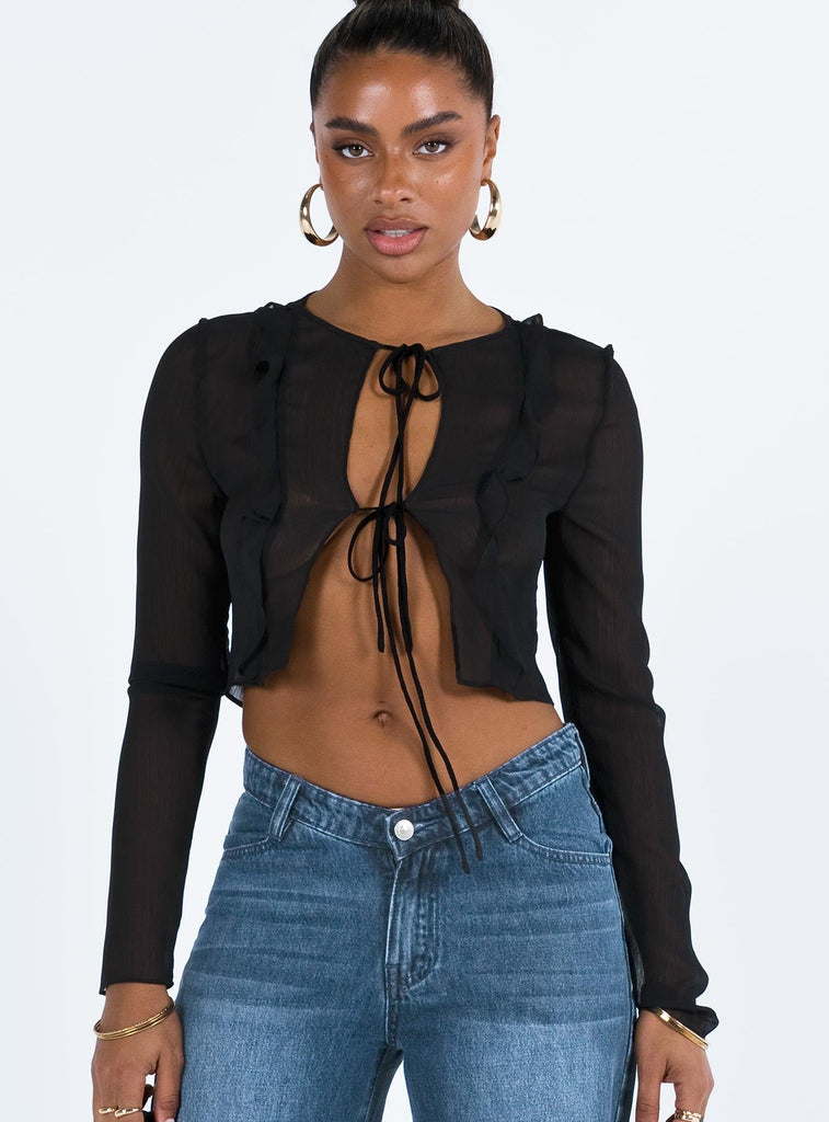 Lola Black Lace Crop Top