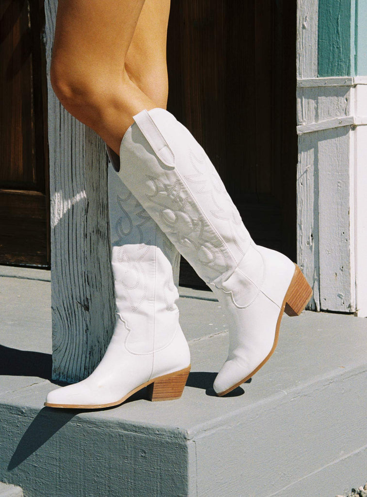 Princess Polly offers Urson Western Style Boots White