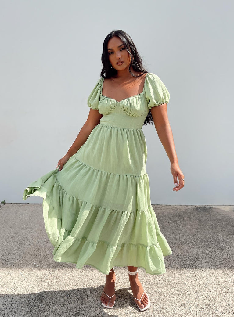 product Princess Polly Square Neck  Danny Midi Dress Green