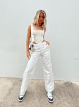 product Princess Polly High Waisted Pants High Waisted Pants  Ayla Linen Pants White