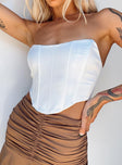 product Princess Polly Sleeveless Crew Neck  Maiya Strapless Top White