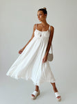 Front view of model wearing  front Princess Polly Asymmetric Neckline  Empress Of Love Maxi Dress White