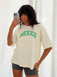 product Princess Polly Half Sleeves Crew Neck  Mexico Graphic Tee Off White