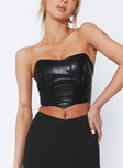 product Princess Polly Sleeveless Cowl  Jessica PU Bustier Black