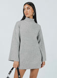 product Princess Polly High Neck High Neck  Sonelle Knit Mini Dress Grey