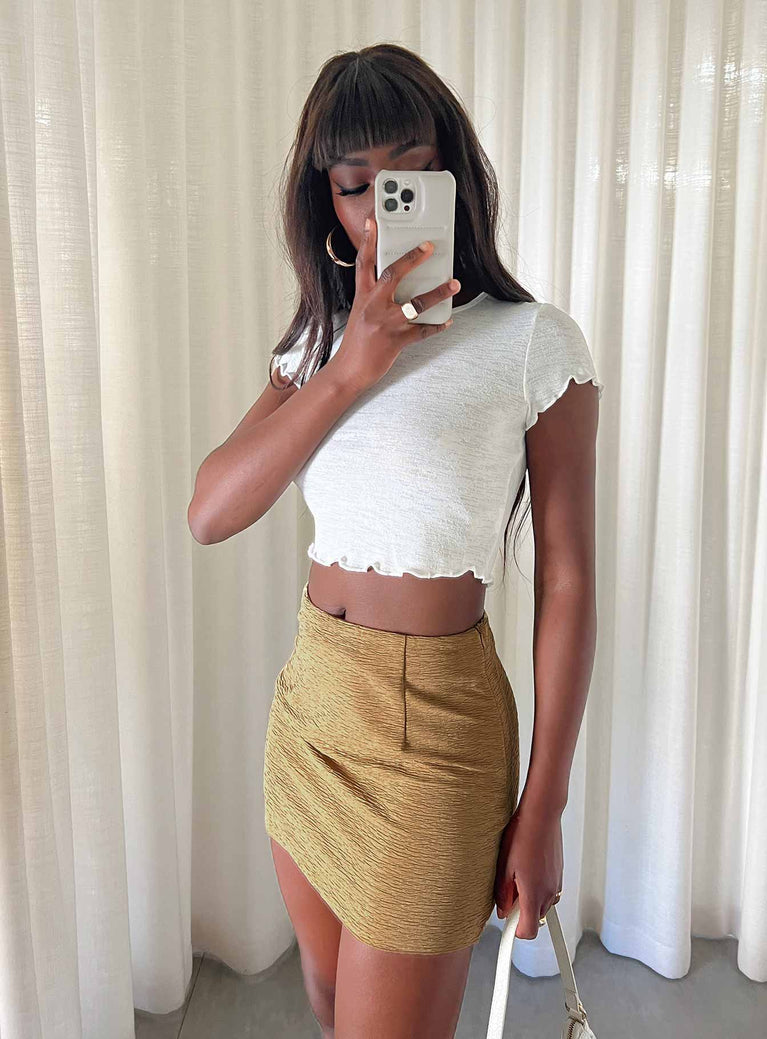 product Selby Textured Mini Skirt Beige Princess Polly  Mini Skirts 