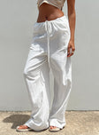 back view of model wearing Princess Polly Morland Pants White High Waisted Pants 