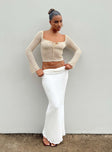 Front view of model wearing  front Berkshire Maxi Skirt White Princess Polly  Maxi 