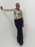   front view of model wearing Princess Polly Belle Knit Maxi Skirt Black Maxi 