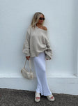 Front view of model wearing  front Belle Knit Maxi Skirt White Princess Polly  Maxi 