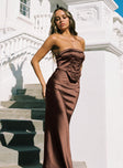 product Princess Polly High Neck  Cooran Corset Maxi Dress Brown