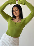 product Princess Polly Full Sleeves High Neck  Kentia Long Sleeve Top Green