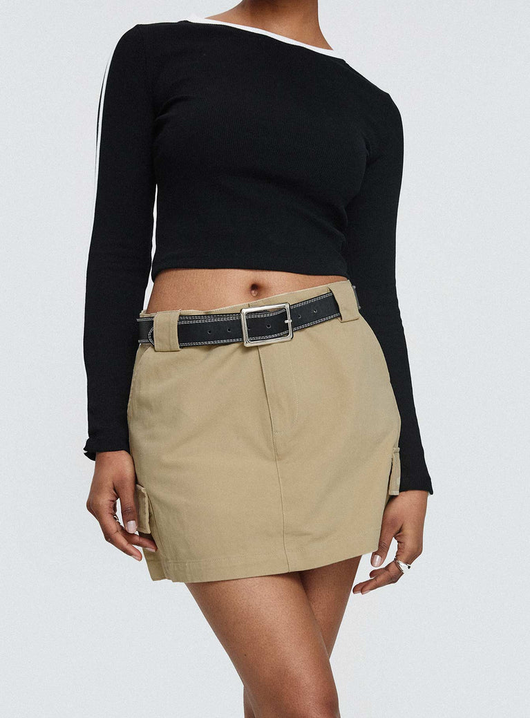 Gonzales Mini Skirt Beige