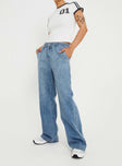 product Princess Polly High Waisted  Maves Denim Drawstring Pants Mid Wash