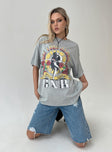 product Princess Polly Half Sleeves High Neck  Guns & Roses Illusion Oversized Tee Grey