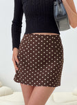 product Selby Mini Skirt Brown Polka Dot Princess Polly  Mini Skirts 