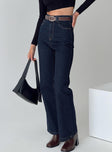 product Princess Polly High Waisted  Zephee Wide Leg Jeans Dark Wash