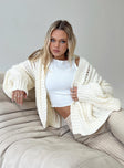 product Abner Cable Cardigan Cream Princess Polly  Long 