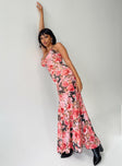 Front view of model wearing  front Princess Polly Asymmetric Neckline  Kelian Maxi Dress Multi