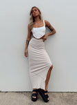 product Oscar Split Maxi Skirt Beige Princess Polly  Maxi 