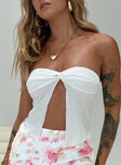 front view of model wearing Princess Polly Mani Top White Sleeveless Sweetheart 