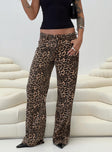 Princess Polly High Waisted  Top Model Jeans Leopard