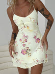 front view of model wearing Princess Polly Jaye Mini Dress Floral V-Neck 