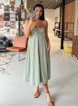 product Princess Polly Crew Neck Crew Neck  Empress Of Love Midi Dress Sage