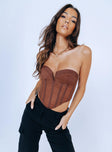 product Princess Polly Sleeveless Asymmetric Neckline  Hawker Top Brown