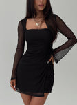 Martinez Long Sleeve Mini Dress Black