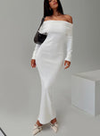 Celestara Off The Shoulder Maxi Dress White