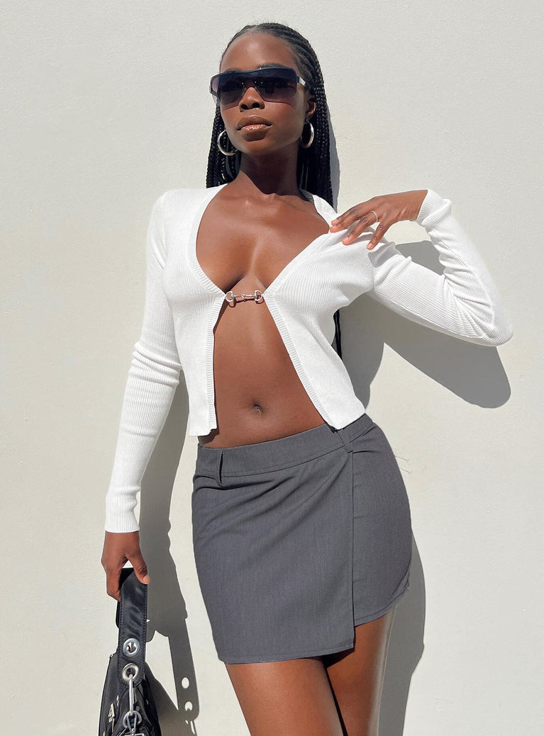 Motel Wahip Mini Skirt In Soft Tailoring Grey