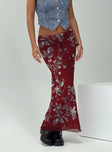   front view of model wearing Princess Polly Buchan Maxi Skirt Red Floral Maxi 