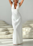 front view of model wearing Princess Polly Alsace Maxi Dress White Plunger 