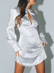 product Princess Polly High Neck  Jalene Satin Long Sleeve Mini Dress White