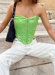 product Princess Polly Sleeveless Asymmetric Neckline  In The Moment Strapless Top Green