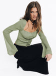 product Princess Polly Full Sleeves Square Neck  Rinnie Long Sleeve Top Green