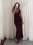 product Princess Polly V-Neck  Nellie Maxi Dress Black/Red Floral