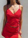 product Princess Polly Sleeveless Asymmetric Neckline  Back 2k Top Red