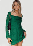 product Princess Polly Square Neck  Star Power Mini Dress Forest Green