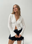 product Princess Polly Full Sleeves Asymmetric Neckline  Lative Shirt Ivory