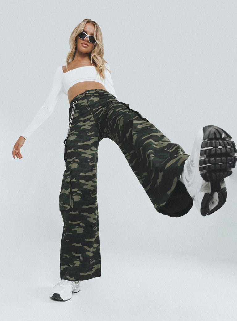 product Princess Polly High Waisted Pants  Now You See Me Pants Camouflage