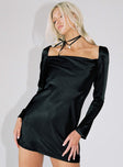 product Princess Polly Asymmetric Neckline  Star Power Mini Dress Black Tall