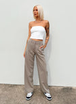 product Princess Polly High Waisted Pants  Archer Pants Pinstripe Beige