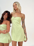 product Princess Polly Asymmetric Neckline  Irena Strapless Mini Dress Green Tall