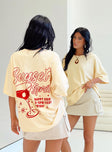 product Princess Polly Half Sleeves High Neck  Sunset Spirit Oversized Tee Cream