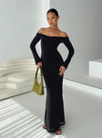 product Princess Polly Square Neck  Korey Off The Shoulder Maxi Dress Black