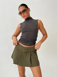 Front view of model wearing  front Utility Mini Skirt Green Princess Polly  Mini Skirts 