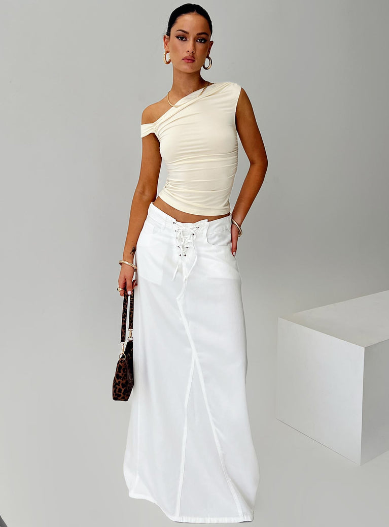 Palmer Midi Skirt Porcelain